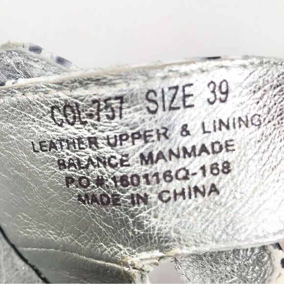 Alegria COLETTE White Metallic Silver Reptile Strappy Support Slide Sandals - Picture 16 of 16